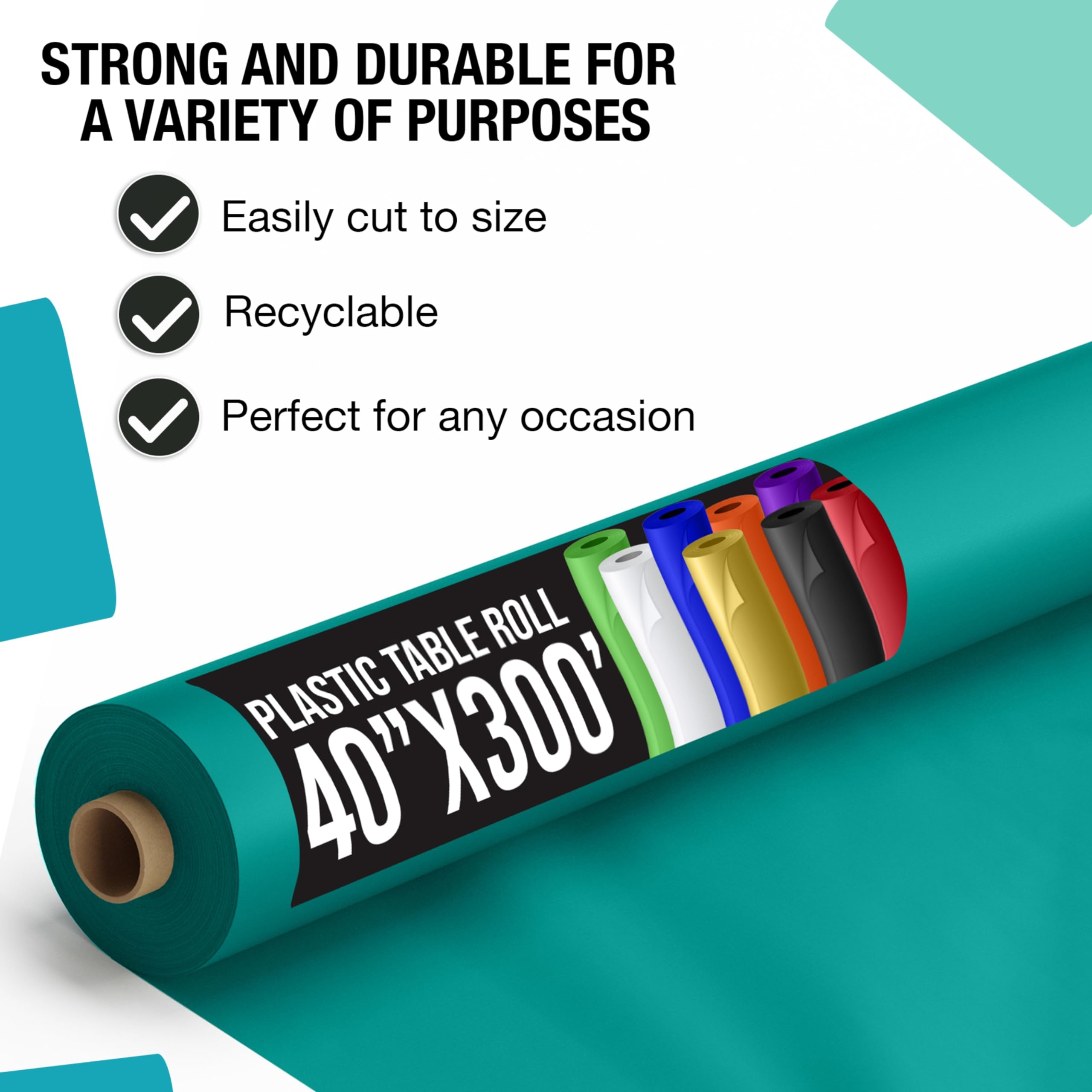 Unleashed - 40 In. x 300 Ft. Premium Teal Table Roll