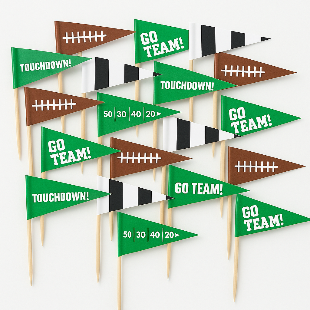 Football Game Day Flag Picks ‚Äì 36 Pack