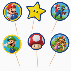 Super Mario Cake & Cupcake Toppers, 24-Count