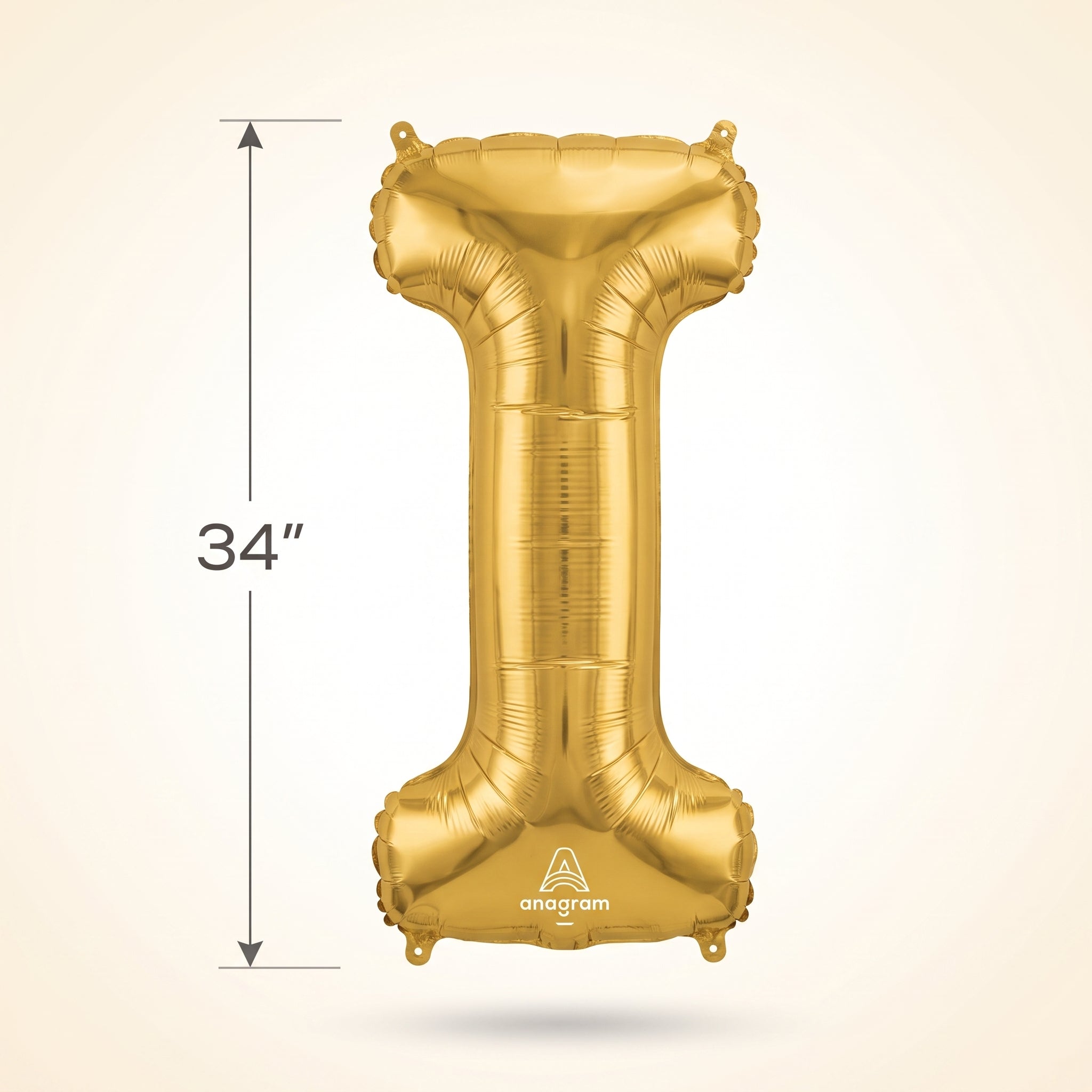 Gold Foil Super Shape Letter "I" Balloon