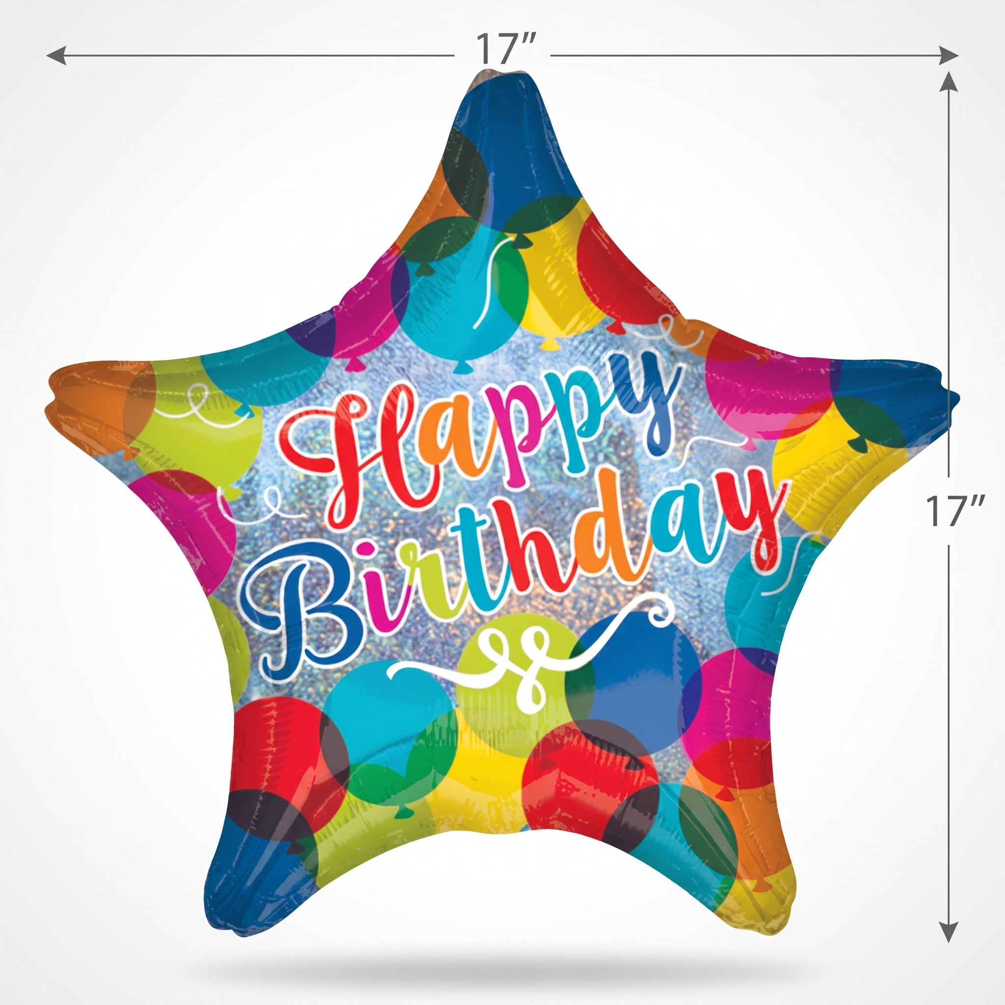 Sparkling Happy Birthday Star Foil Balloon