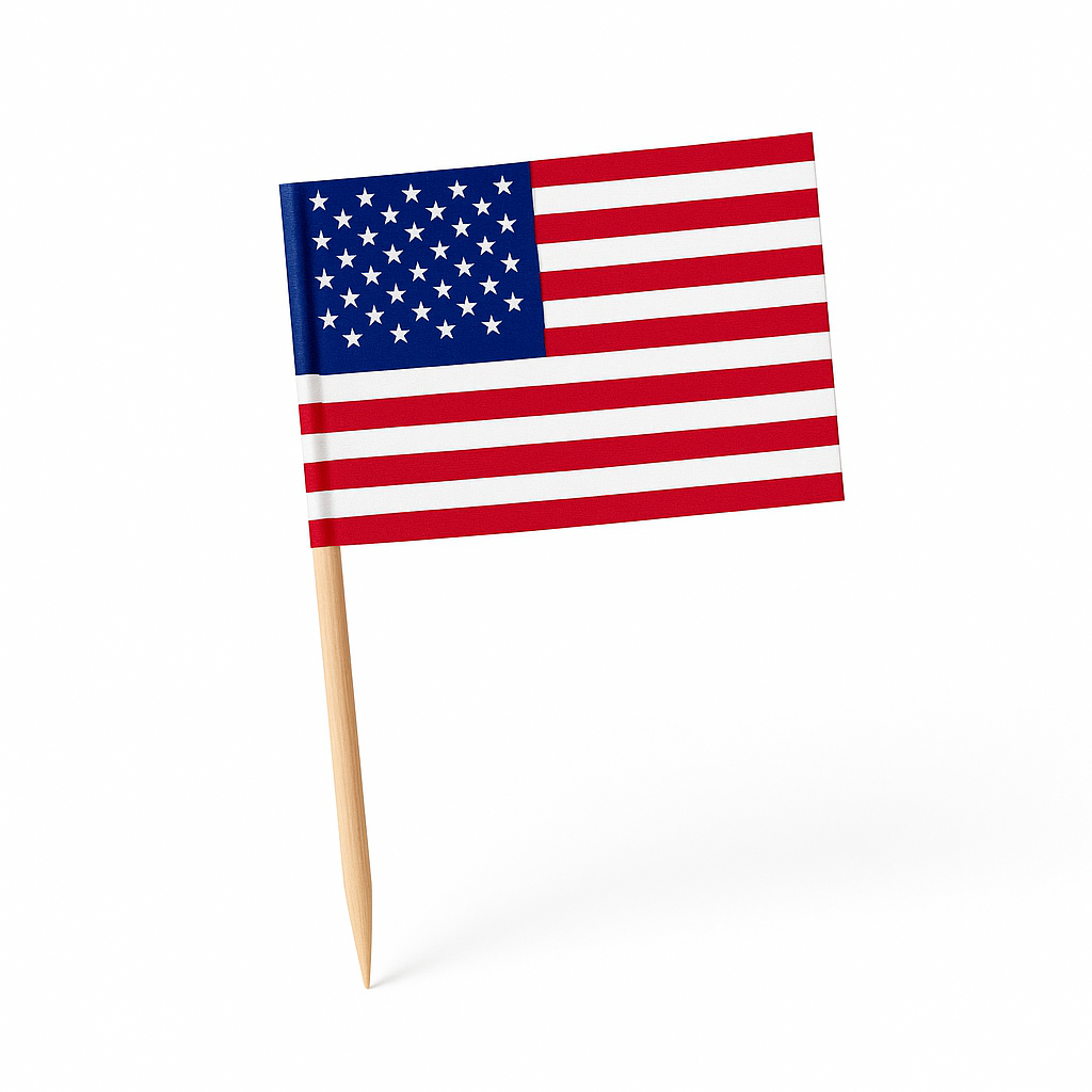 Patriotic Mini American Flag Picks - 2.5"