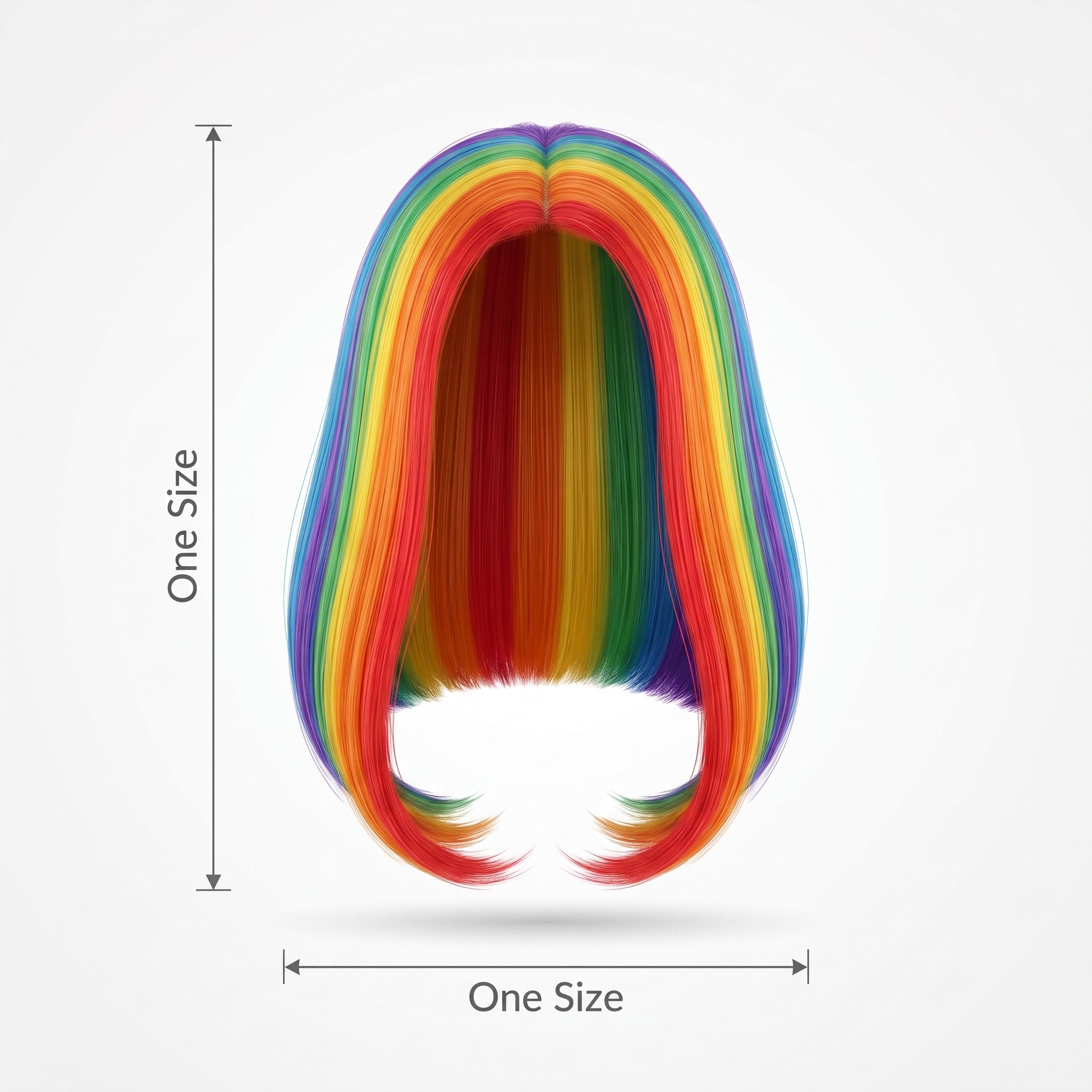 Vibrant Long Rainbow Bob Wig - Chic Costume Accessory