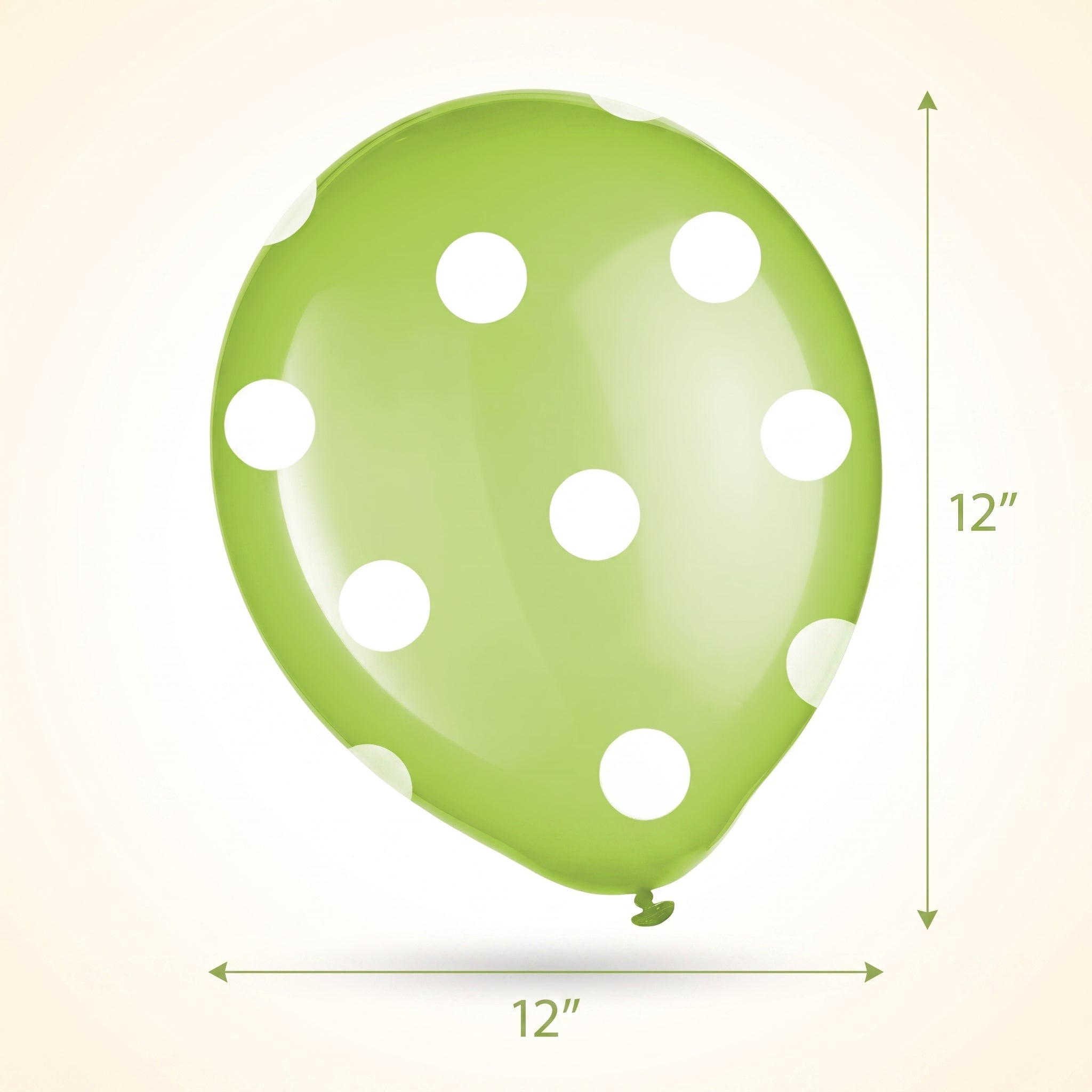 Kiwi Polka Dot 12" Latex Balloons - Bulk Pack