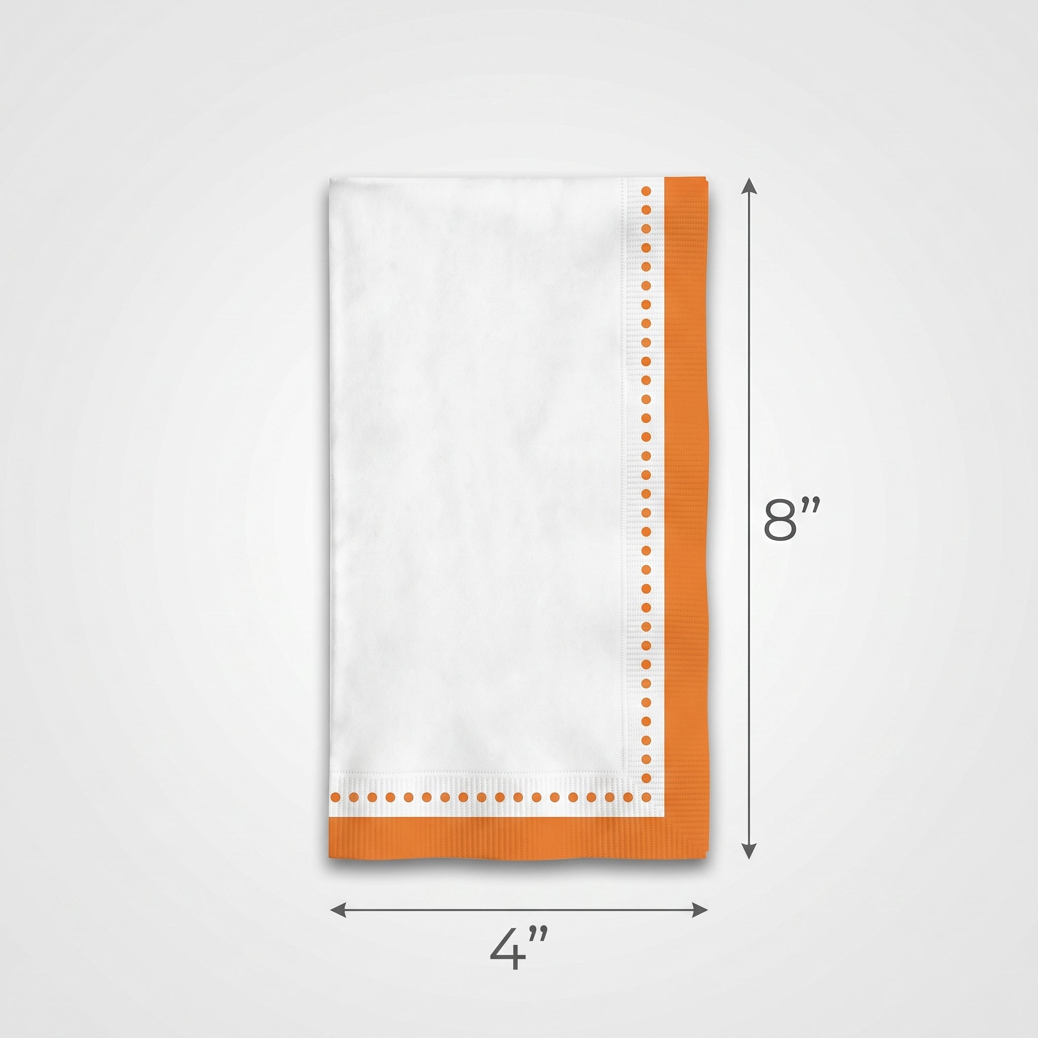 Premium Orange Buffet Guest Towel Napkins - 8 In. x 4 In.