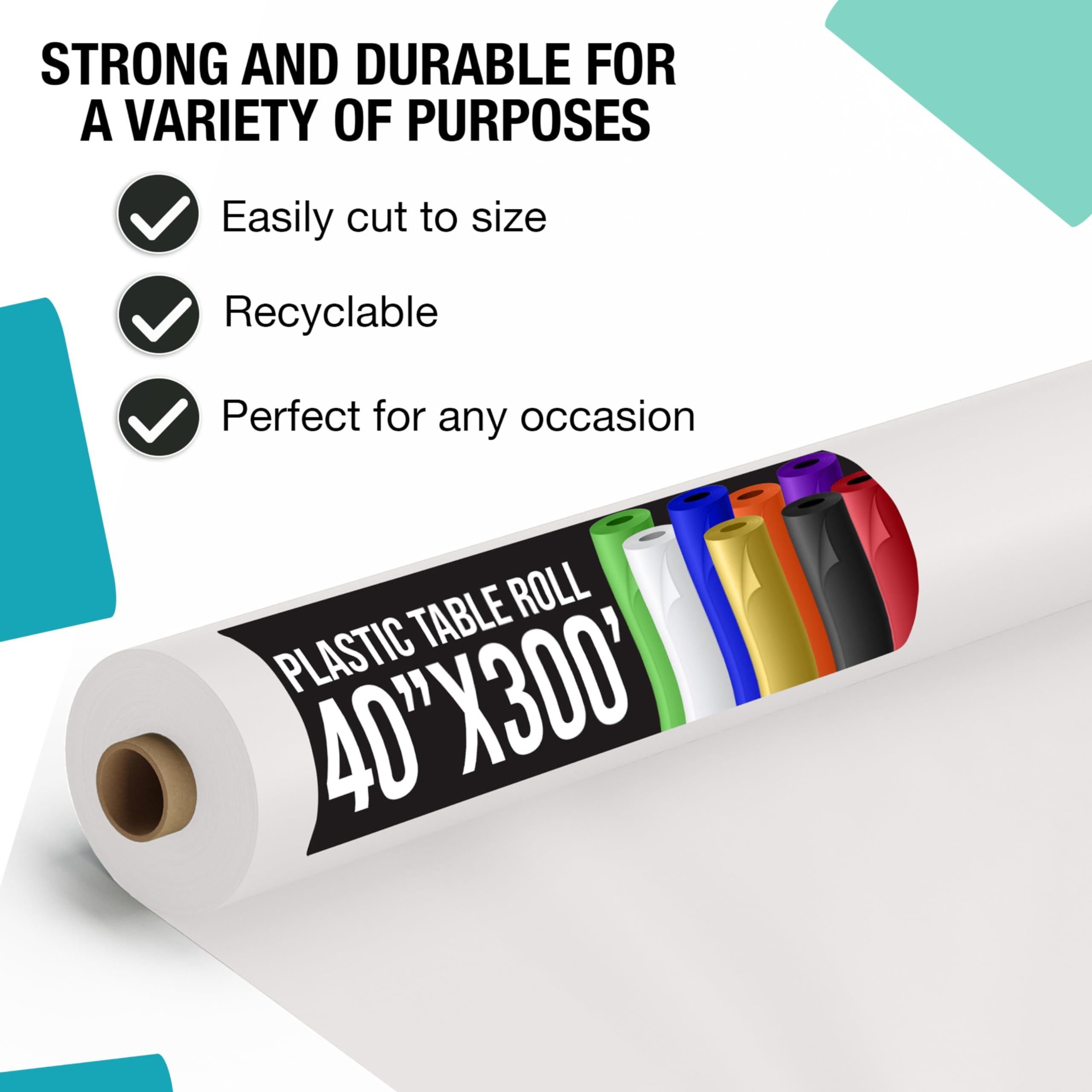 40 In. x 300 Ft. Premium White Table Roll | Case of 4