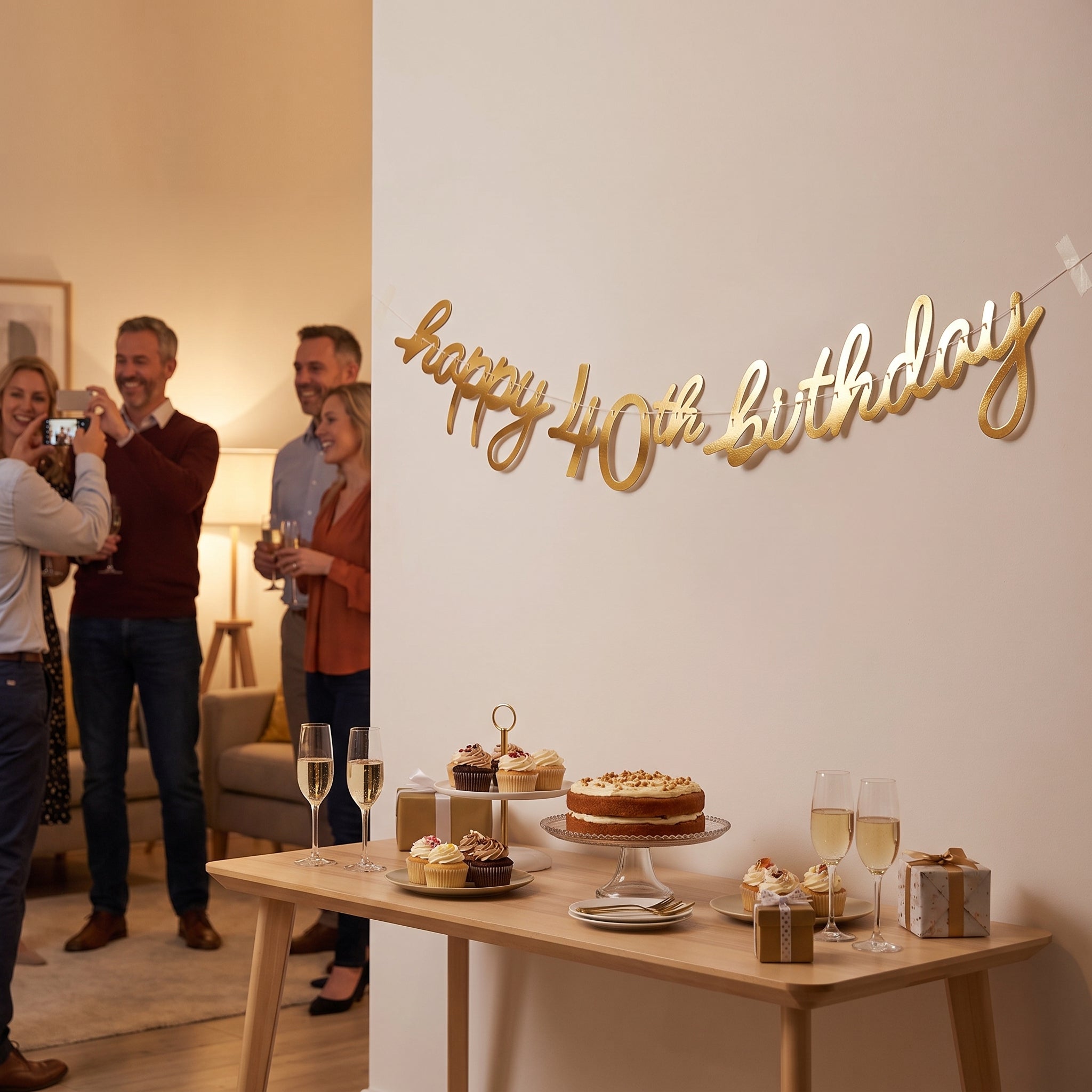 Golden Age 40th Birthday Letter Banner Decoration
