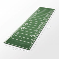 Football Field Floor Runner, 2x10 ft, Green Carpet for Sports Party Decor
