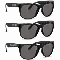 Groom & Crew Party Sunglasses Set, Black, 6-Pack