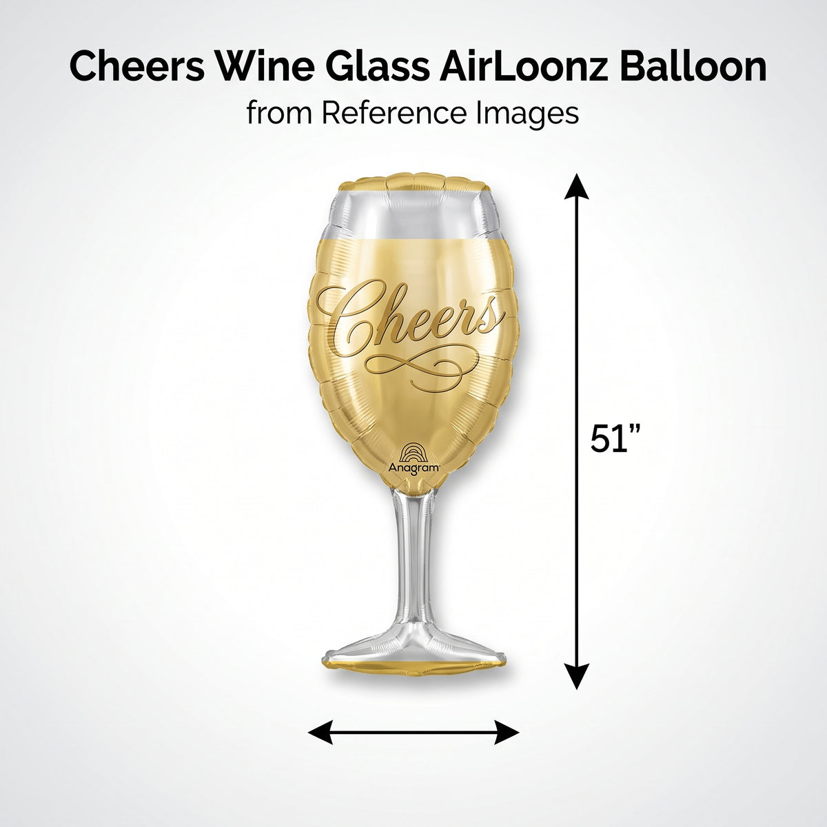 Cheers Wine Glass AirLoonz Balloon