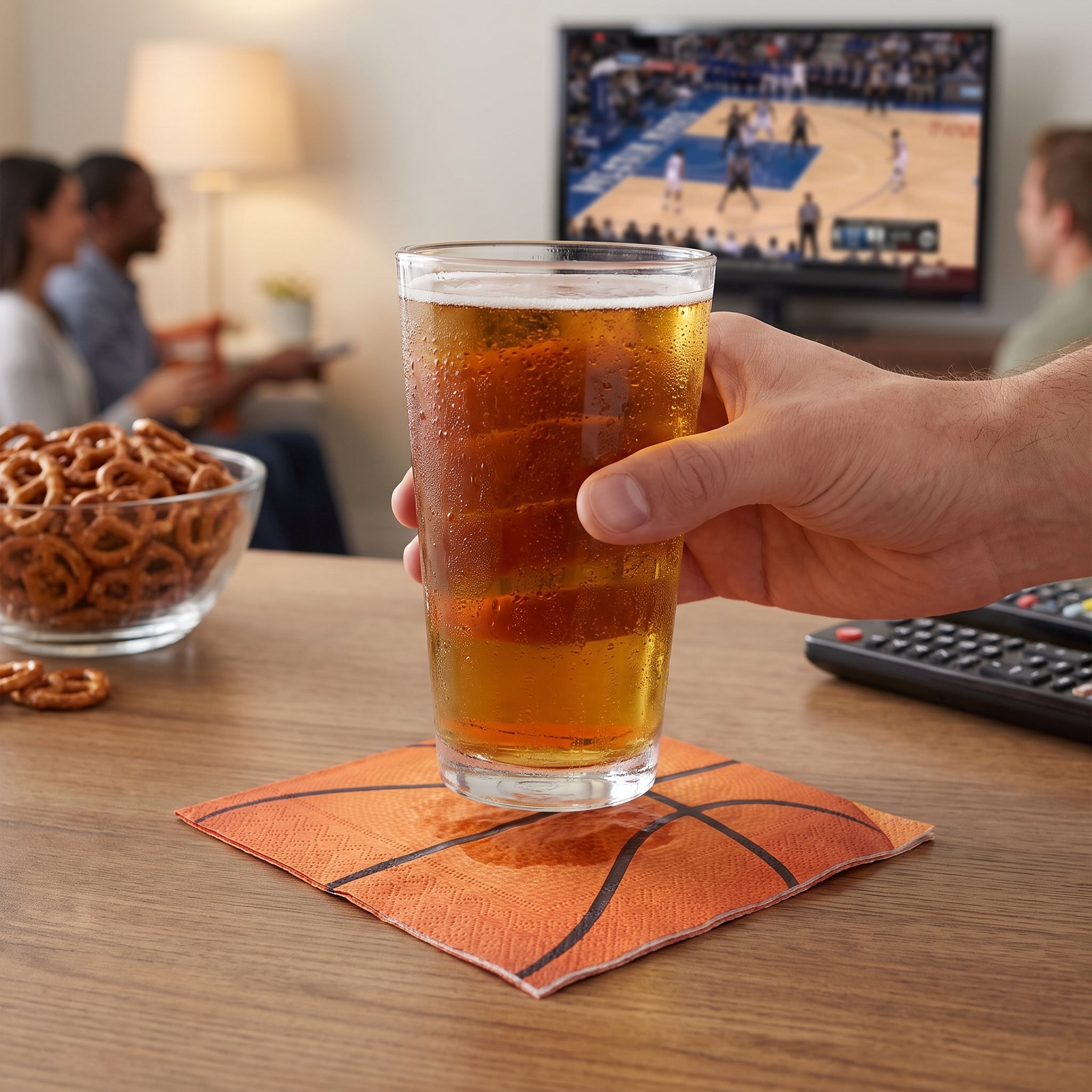Nothin' But Net Basketball Beverage Napkins - 36 Pack - 5 In. X 5 In.