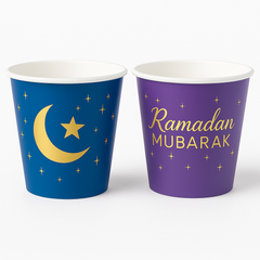 Ramadan Mubarak Mini Paper Cups - 3oz, 16-Pack