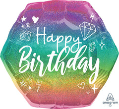 Holographic Sparkle Birthday Balloon - 23"