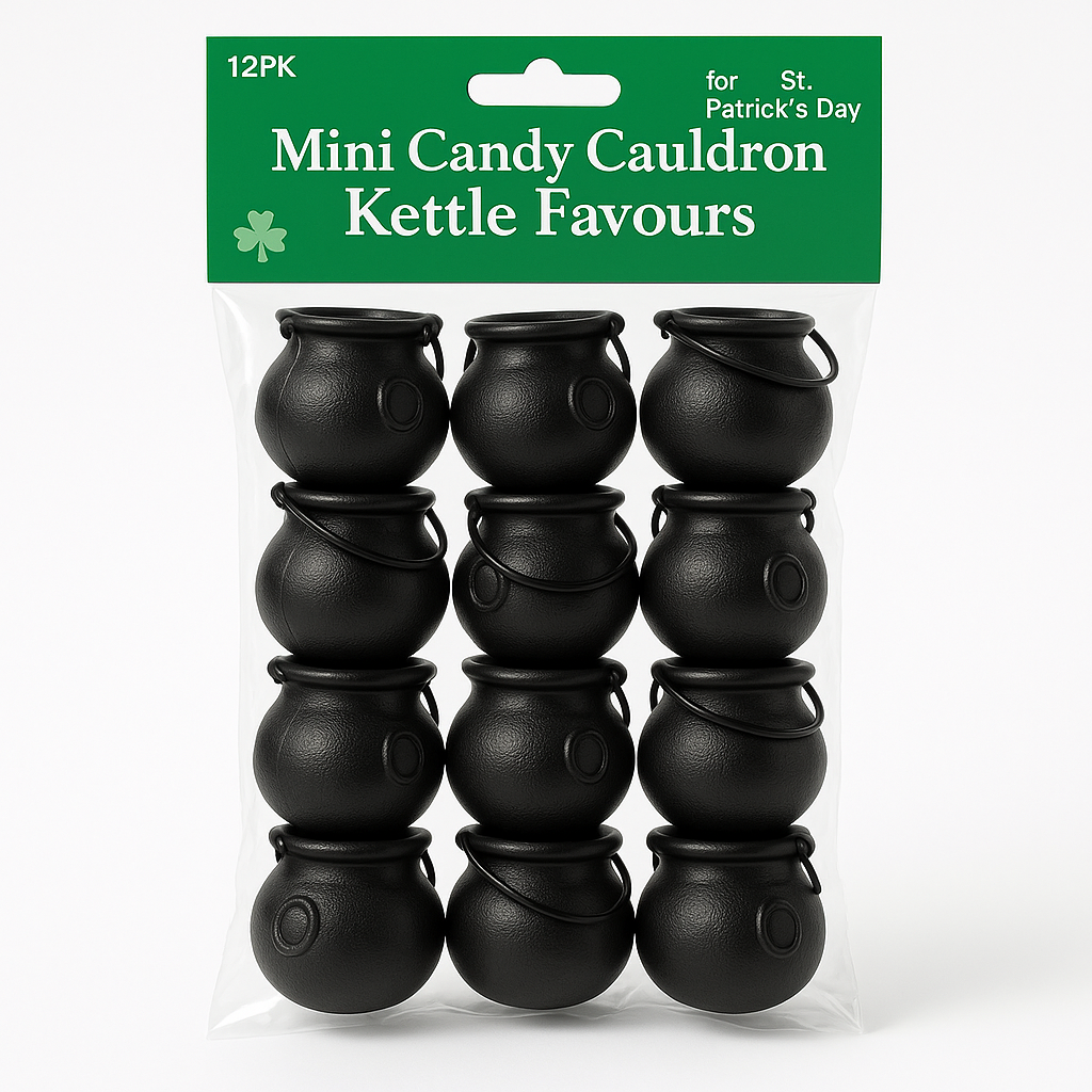Mini Candy Kettle Party Favors, 12-Pack for St. Patrick's Day