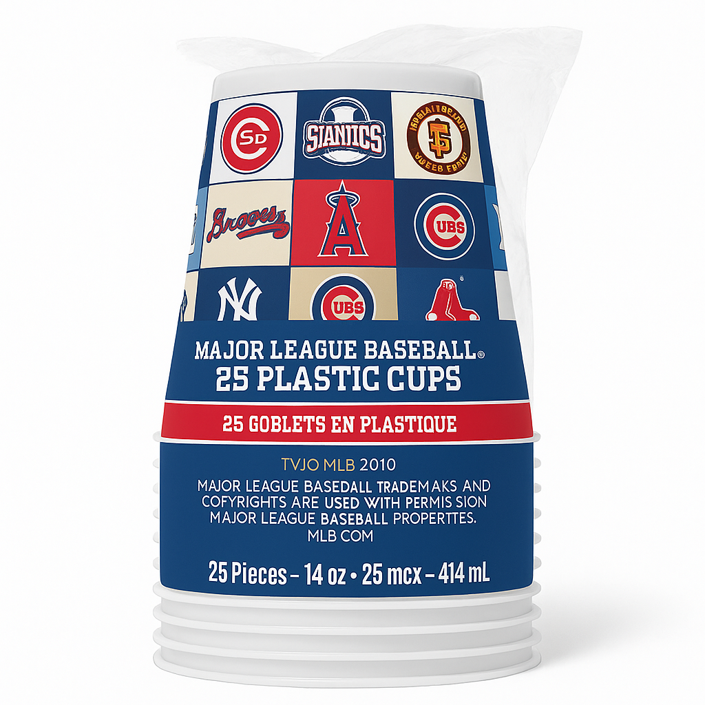 Major League Baseball Rawlings Plastic Cups - 16oz, 25 Pack