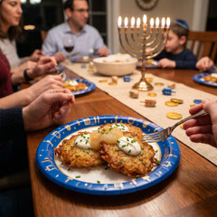 Festive Hanukkah Celebration 8.7" Paper Plates