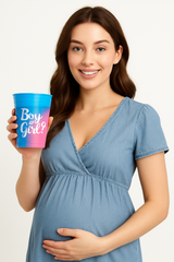"Boy or Girl?" 16 oz Plastic Cups for Gender Reveal Party, 25-Pack