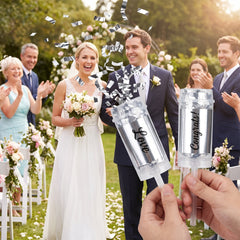 Silver "Congrats Love" Metallic Confetti Poppers - 2 Pack