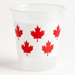 Canadian Pride 16 oz Reusable Plastic Cups - 25 Pack