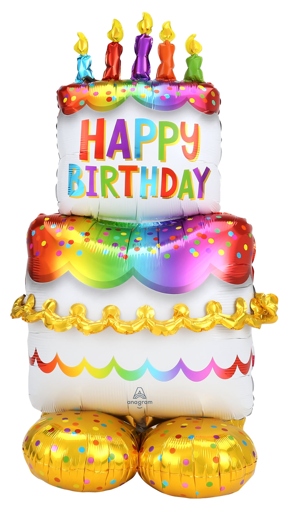 Happy Birthday Cake AirLoonz Balloon - 53" x 27"