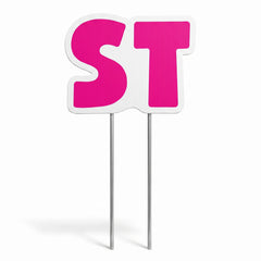 Pink "ST" Birthday Yard Sign