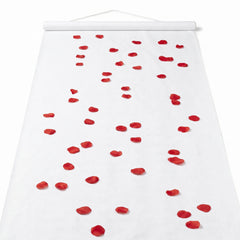 Elegant White Wedding Aisle Runner with Floral Design - 3x100 ft