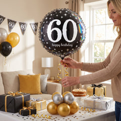 Sparkling 60th Birthday Celebration Foil Balloon - 18 Inch