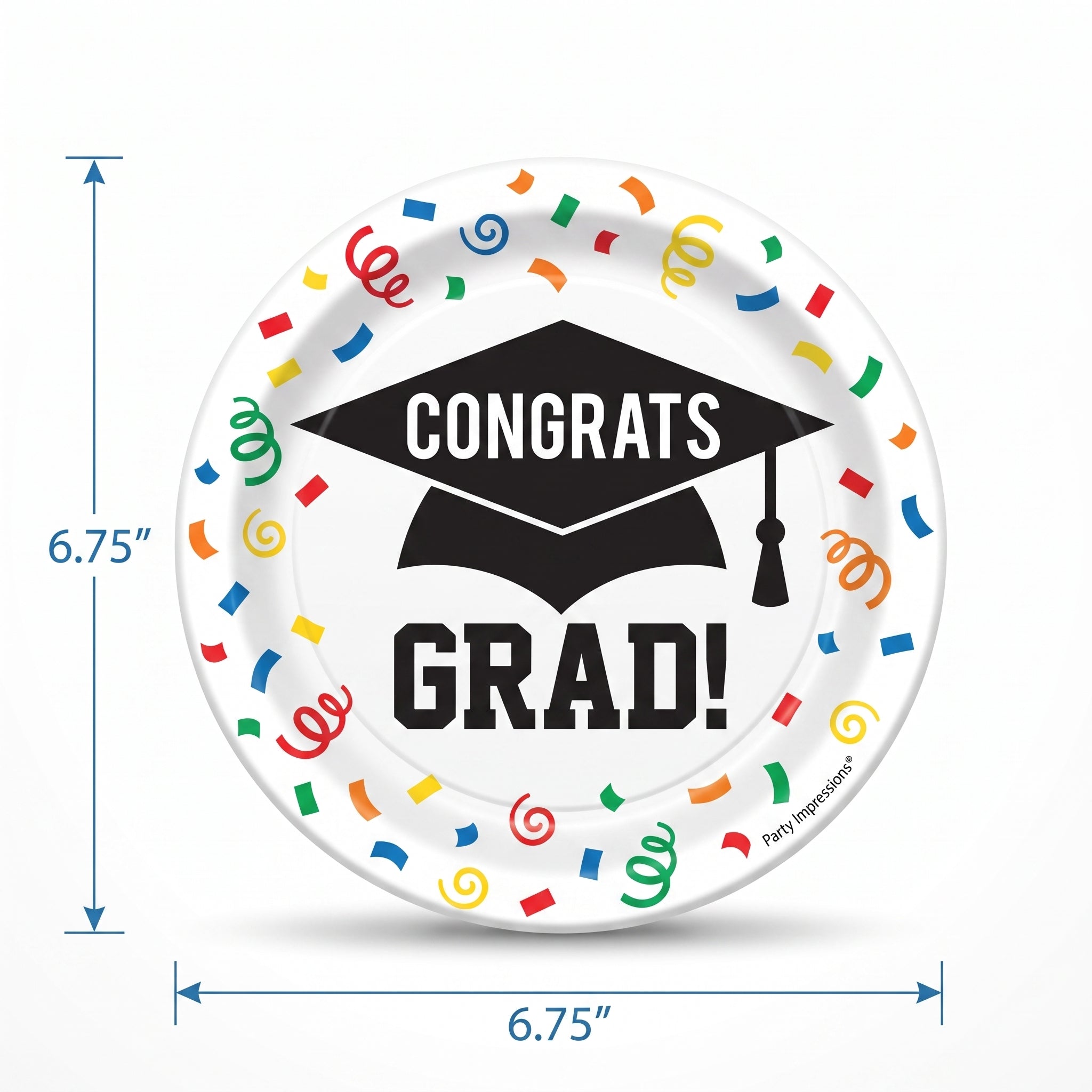 Congrats Grad! 6.75" Graduation Paper Plates