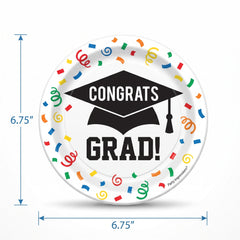 Congrats Grad! 6.75" Graduation Paper Plates