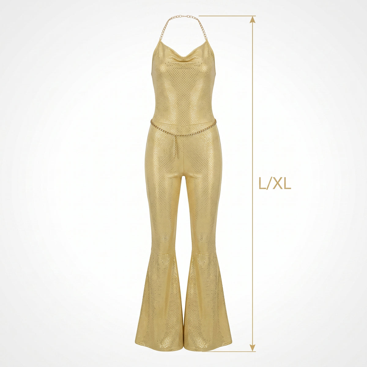Glamorous Gold Metallic Disco Jumpsuit - L/XL
