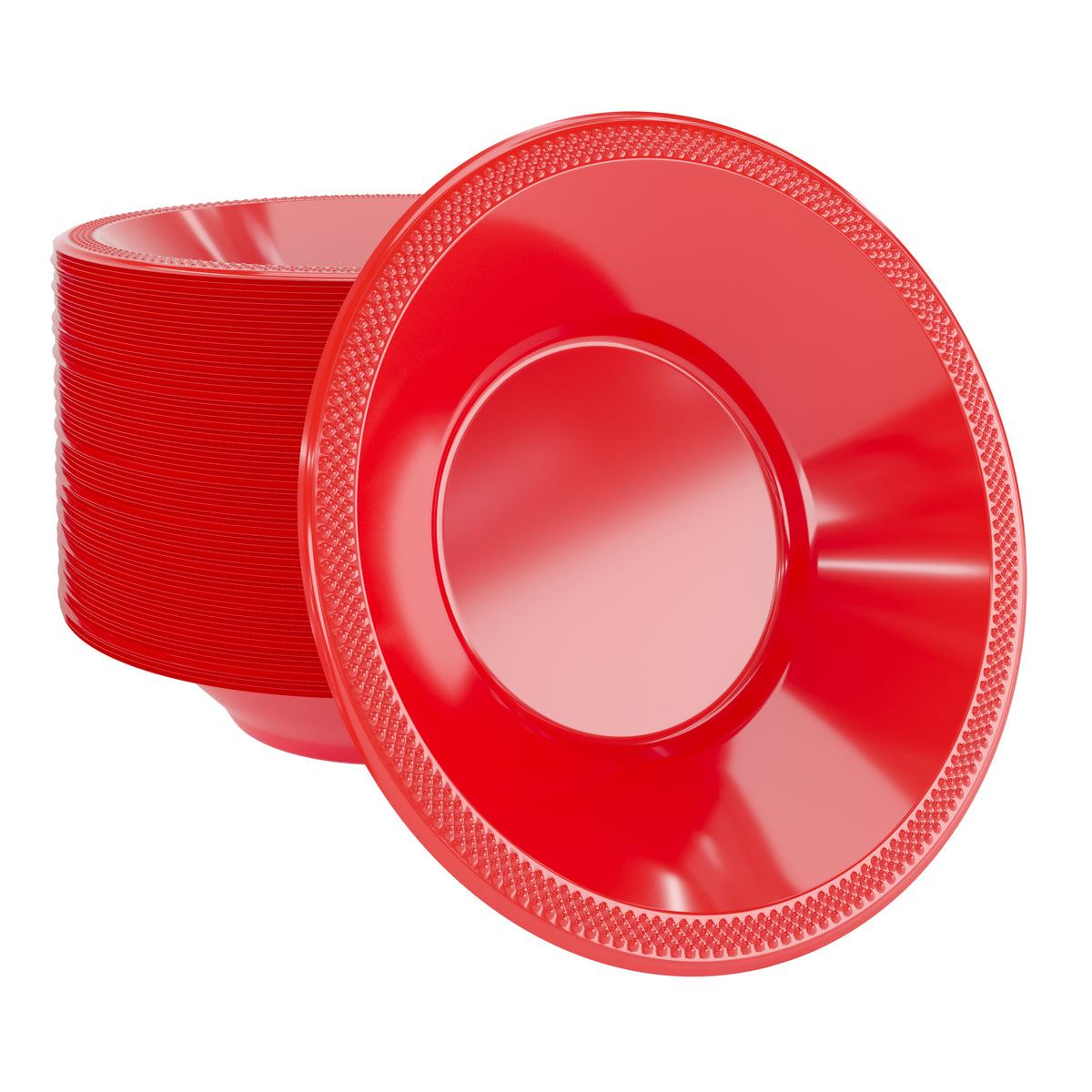 12 Oz. Red Plastic Bowls | 50 Count