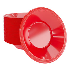 12 Oz. Red Plastic Bowls | 50 Count