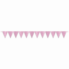 Blush Pink Sparkle Pennant Banner - 20 ft