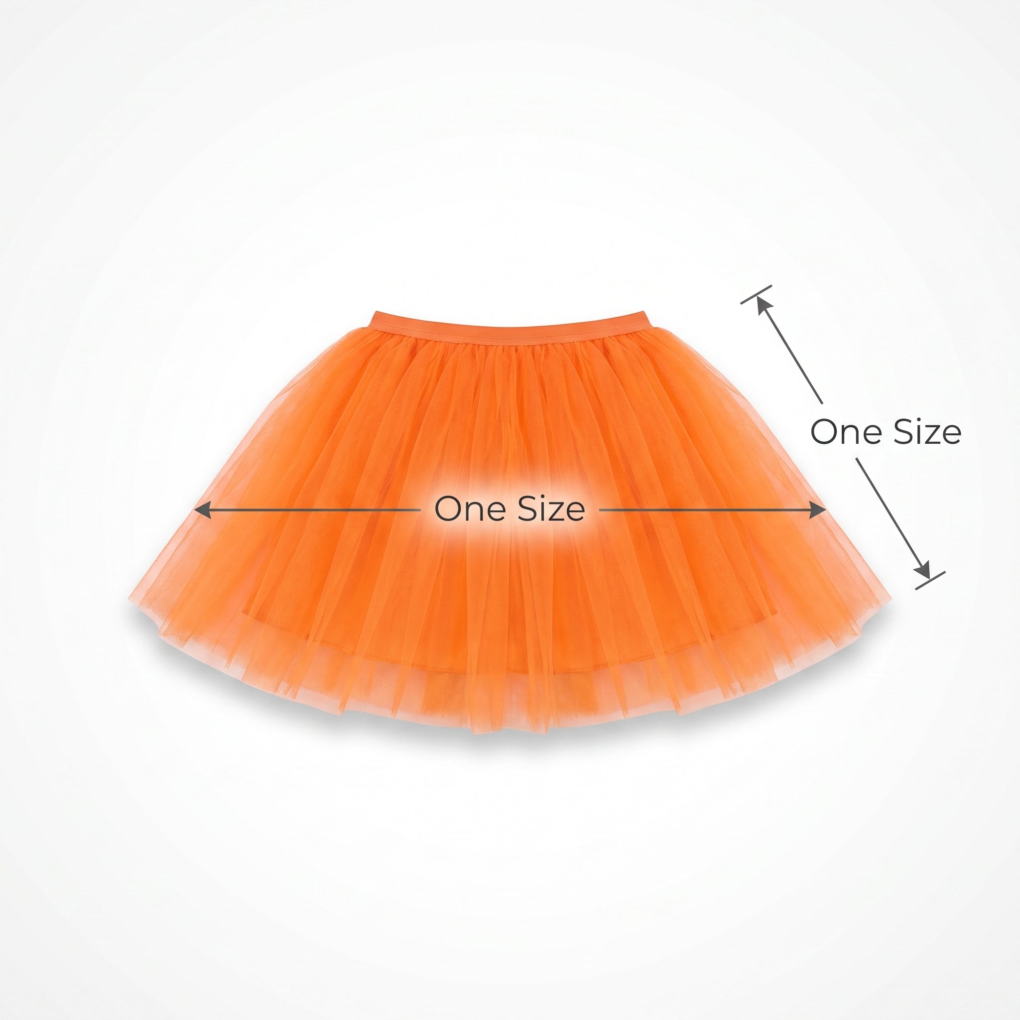 Vibrant Orange Tulle Tutu Skirt – Glows Under Black Light