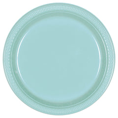 Robin's Egg Blue 9" Round Plastic Plates - 20 Count