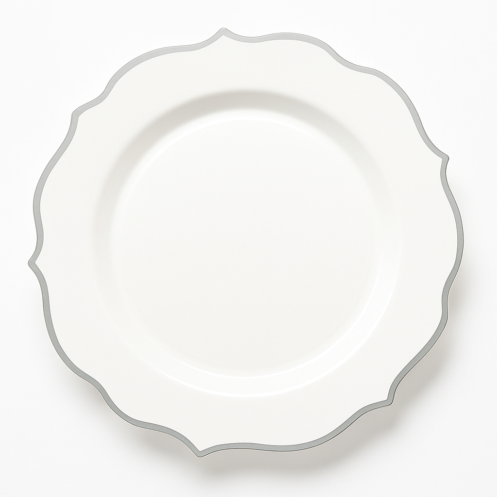 Ornate Premium Plastic Dessert Plates, 7.75-Inch, White - 20 Pack
