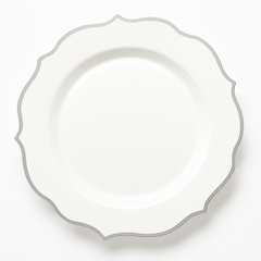 Ornate Premium Plastic Dessert Plates, 7.75-Inch, White - 20 Pack