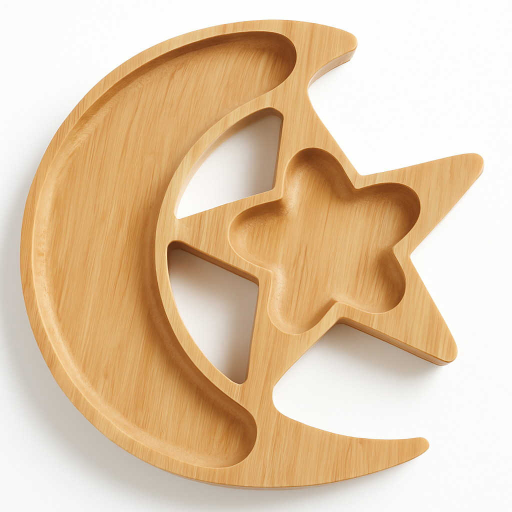 Eid Celebration Star and Moon Bamboo Platter