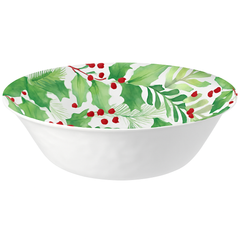 Christmas Holly Melamine Serving Bowl ‚Äì 12" Festive Holiday Design