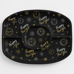 New Year's Eve Black & Gold Sectional Serving Platter