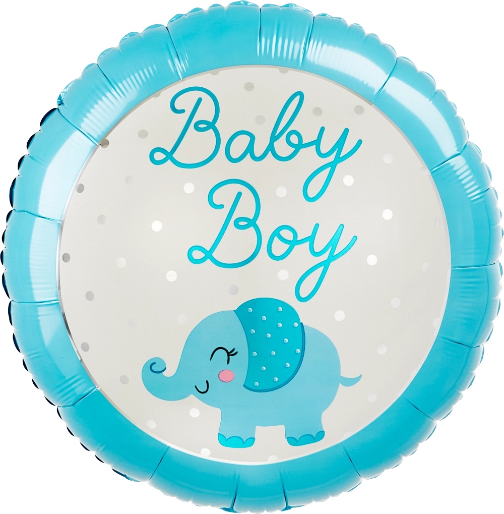 Welcome Baby Boy Elephant Foil Balloon - 18in