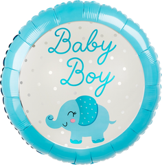 Welcome Baby Boy Elephant Foil Balloon - 18in