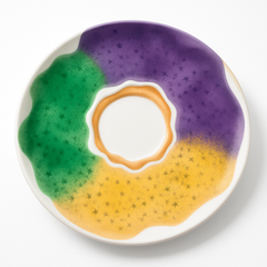 Masquerade King Cake Round Serving Platter