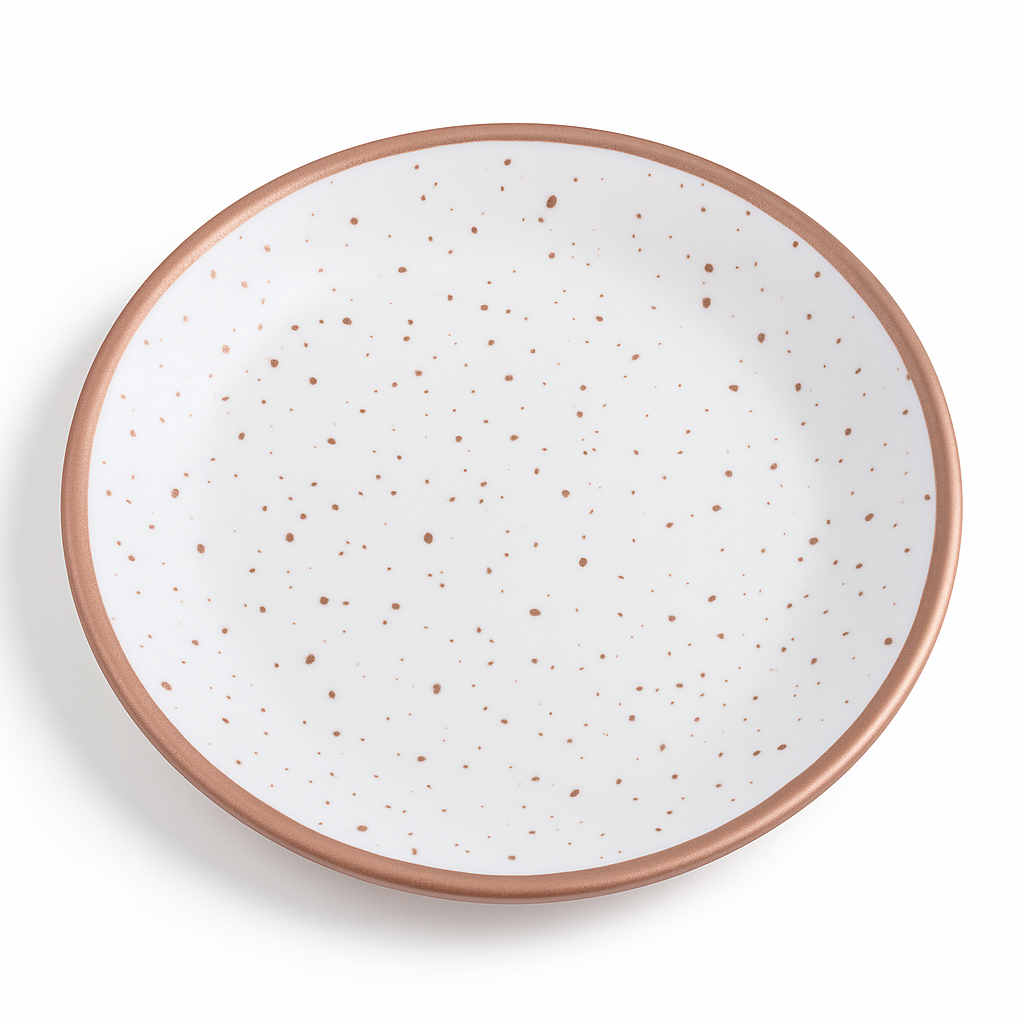 Rose Gold Trim Melamine Appetizer Plate - 6.25"