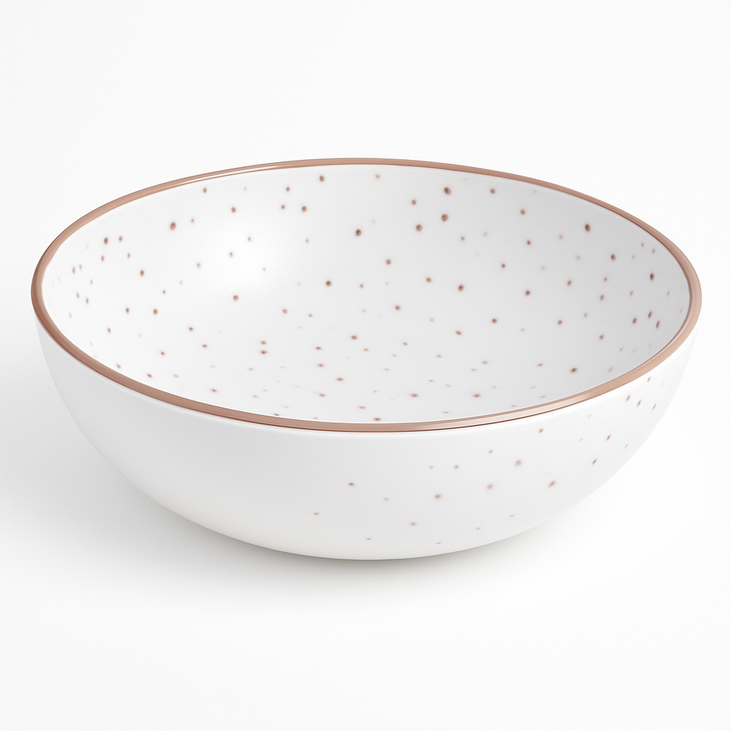 Elegant Rose Gold Melamine Bowl - 6.3" Premium Serving Dish