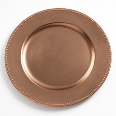 Rose Gold Premium Plastic Charger Plates, 13-Inch, Set of 4