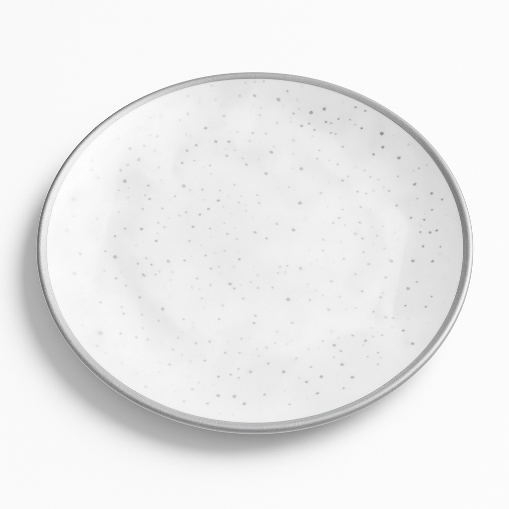 Elegant Silver Trim Melamine Dinner Plate - 10.5"