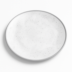 Elegant Silver Trim Melamine Dinner Plate - 10.5"