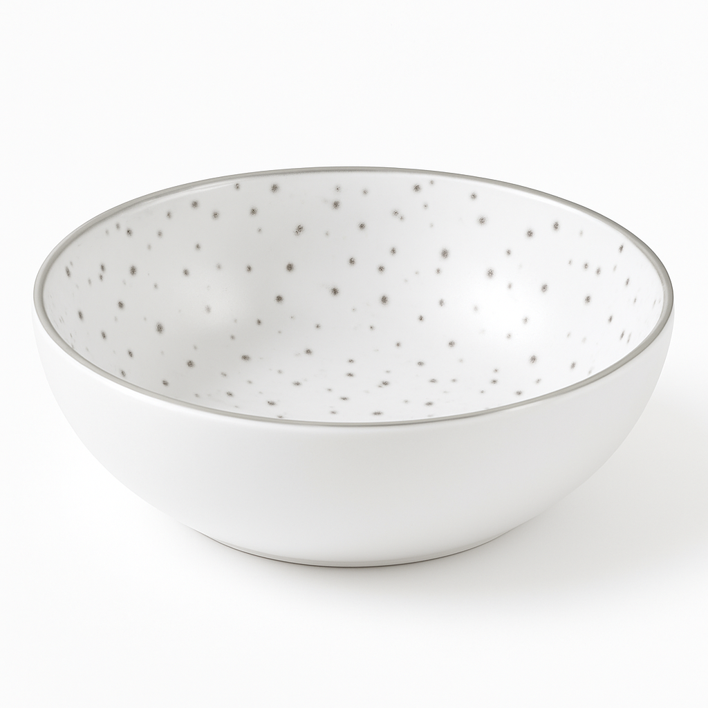 Elegant Silver Trim Melamine Bowl - 6.3"
