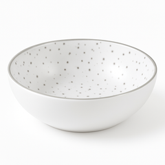Elegant Silver Trim Melamine Bowl - 6.3"